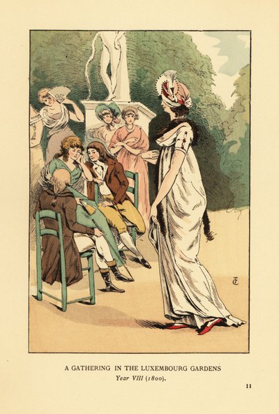 Eine Versammlung im Jardin du Luxembourg, Jahr VIII von François Courboin
