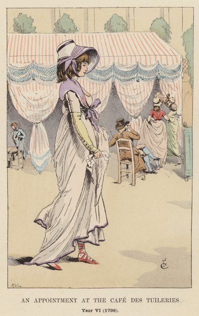 Ein Termin im Café des Tuileries, Jahr VI, 1798 von François Courboin