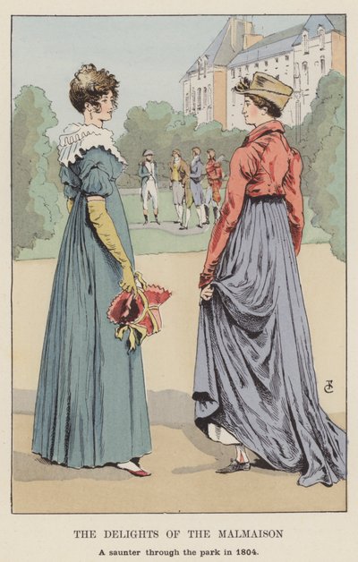 Die Freuden von Malmaison, ein Spaziergang durch den Park im Jahr 1804 von François Courboin