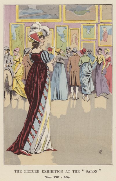 Die Kunstausstellung im Salon, Jahr VIII, 1800 von François Courboin