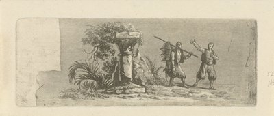 Landschaft mit zwei griechischen Fischern von François Joseph Pfeiffer (II)