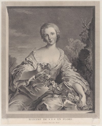 Porträt von Louise Henriette de Bourbon Conti als Flora, 1766-1805 von François Voyez