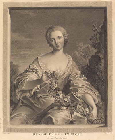 Mme. XXX als Flora von François Voyez after Jean Marc Nattier