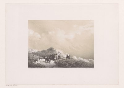 Menschen in den Dünen beobachten ein Schiff in Not von Frans Arnold Breuhaus de Groot