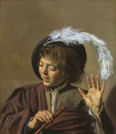 Knabe mit Flöte von Frans Hals