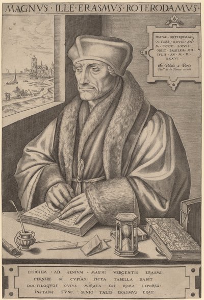 Erasmus von Rotterdam von Frans Huys after Hans Holbein the Younger