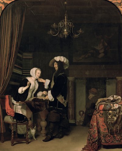 Kavalier im Laden von Frans van Mieris the Elder