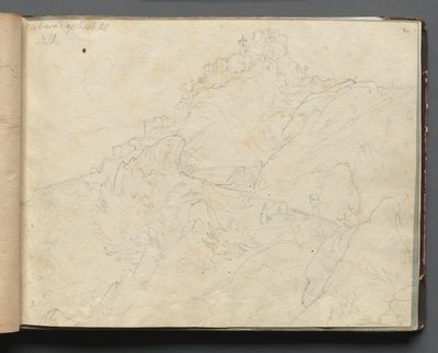Album mit Ansichten von Rom und Umgebung, Landschaftsstudien, Seite 04a: "Cervera" von Franz Johann Heinrich Nadorp