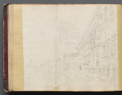 Album mit Ansichten von Rom und Umgebung, Landschaftsstudien, Seite 15b: Römische Architekturansicht von Franz Johann Heinrich Nadorp