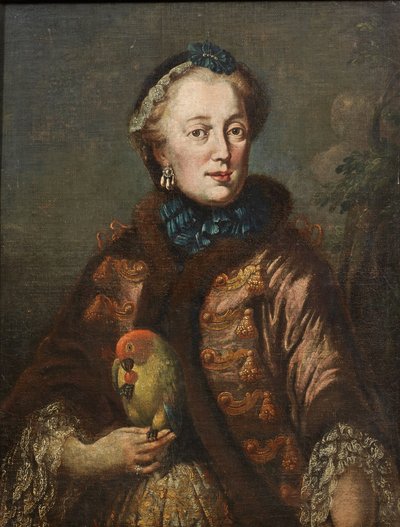 Kurfuerstin Maria Anna von Bayern mit Papagei von Franz Joseph Winder