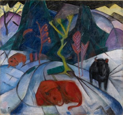Ein Bison im Winter (Der rote Bison) von Franz Marc