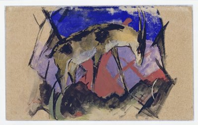 Antilope (auch: Steinbock) (Postkarte an Else Lasker-Schüler) von Franz Marc