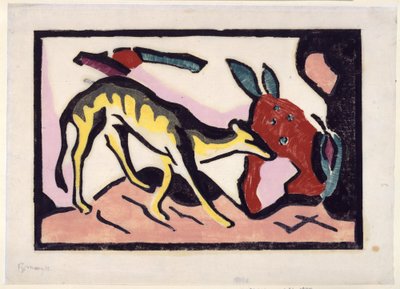 Fabeltier (Beilage zur Luxusausgabe des Almanachs Der Blaue Reiter) von Franz Marc