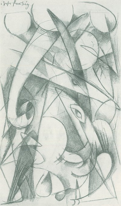 Franz Marc - Skizzenbuch aus dem Felde - Blatt 09 von Franz Marc