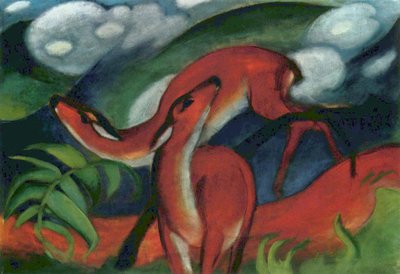 Rothirsche II von Franz Marc