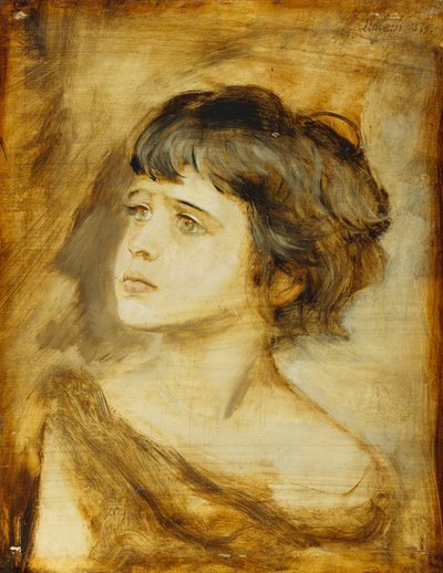 Der Kopf eines Mädchens, 1879 von Franz Seraph von Lenbach