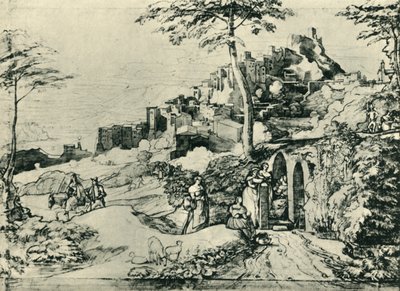 Frauen an einem Wasserbrunnen in Olevano, nahe Rom, Italien, 1822, 1943 von Franz Theobald Horny