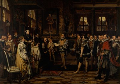 Margarete von Parma empfängt die Petition des Adels von Franz Vinck