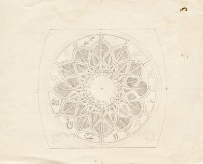 Skizze für das Ziffernblatt der Ankeruhr (?) von Franz von Matsch