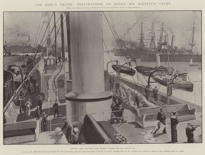 Die Kreuzfahrt des Königs, Vorbereitungen an Bord der königlichen Yacht von Fred T. Jane