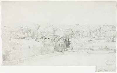 Blick auf die Villa Borghese und ihre Orangerie von der Villa Medici von Frederic Bourgeois de Mercey