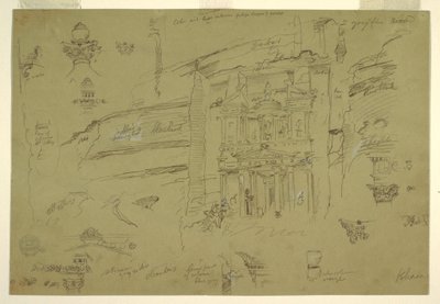 Architektonische Details von El Khasneh, Petra von Frederic Edwin Church