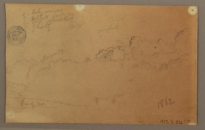 Zeichnung, Bewölkter Himmel, 1863 von Frederic Edwin Church