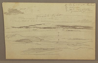 Zeichnung, Wolkiger Himmel, möglicherweise 1860er Jahre von Frederic Edwin Church