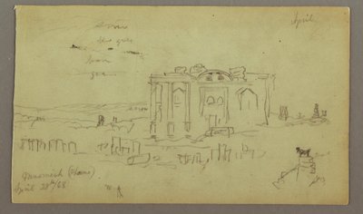 Zeichnung, Fassade des Parreloriums, 28. April 1868 von Frederic Edwin Church