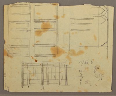 Zeichnung, Figuren-Skizzen; Rückseite: Bücherregal, 1853 von Frederic Edwin Church