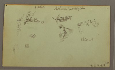 Zeichnung, Figurenstudien, Packesel, Segelboot, möglicherweise 1868 von Frederic Edwin Church