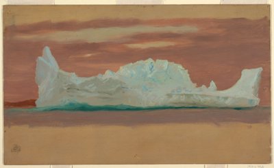 Schwimmende Eisberge unter bewölktem Himmel, Neufundland, Juli 1859 von Frederic Edwin Church