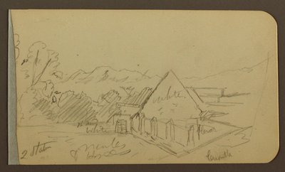 Garten, Haus, Cuautla; Rückseite: Kirche, Scheune, Cuautla, Februar 1885 von Frederic Edwin Church
