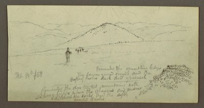 Steinhaufen, Ebene und Berge, Sonne von Frederic Edwin Church