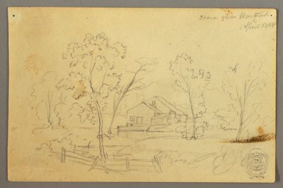 Haus im Wald an einem Bach von Frederic Edwin Church