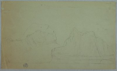 Zeichnung, Eisberg mit zwei Gipfeln, Juni oder Juli 1859 von Frederic Edwin Church