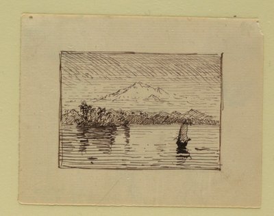Zeichnung, Imaginäre Landschaft, ca. 1850 von Frederic Edwin Church