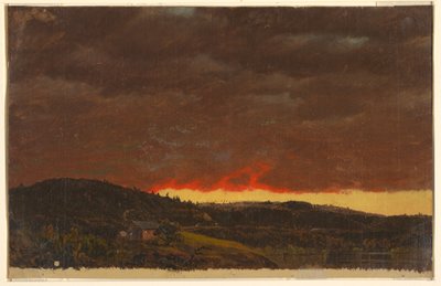 Zeichnung, Landschaft, Sonnenuntergang, ca. 1845 von Frederic Edwin Church