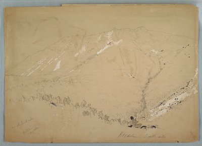Zeichnung, Mount Katahdin, von Süden gesehen, August 1852 von Frederic Edwin Church