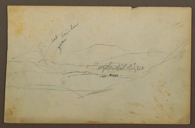 Zeichnung, Berglandschaft, Kolumbien oder Ecuador, 1853 von Frederic Edwin Church