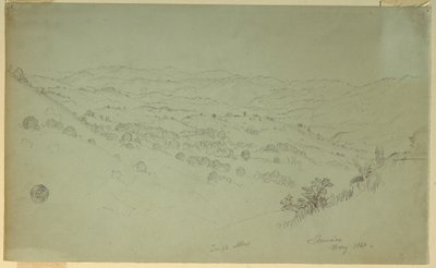 Zeichnung, Berglandschaft, Jamaika, 1865 von Frederic Edwin Church