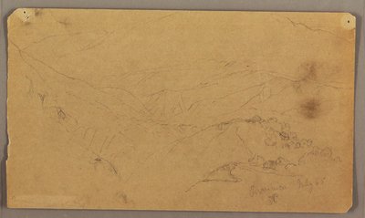 Zeichnung, Berglandschaft, Jamaika, Westindien, Juli 1865 von Frederic Edwin Church