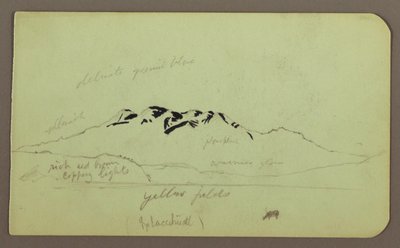 Zeichnung, Berglandschaft, "Der Itaccihuatl"; Verso: Berggipfel, 1883 von Frederic Edwin Church