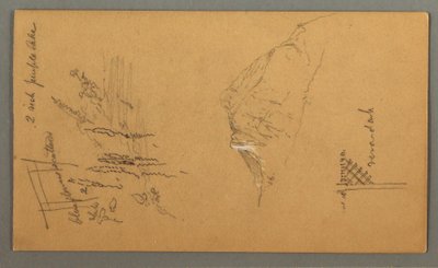 Zeichnung, Berggipfel, Vegetation am Teich, 1868 von Frederic Edwin Church