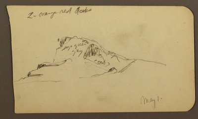Zeichnung, Berggipfel; Rückseite: Raues Gebirge, 1. Mai 1885 von Frederic Edwin Church