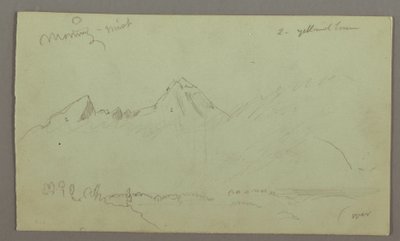 Zeichnung, Berggipfel, möglicherweise 1868 von Frederic Edwin Church
