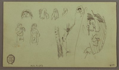Zeichnung, Gebirgskette, Figurenstudien, Mai möglicherweise 1868 von Frederic Edwin Church