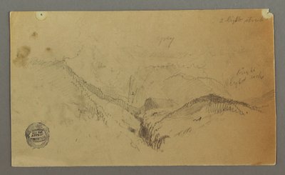Zeichnung, Bergstudie, möglicherweise 1868 von Frederic Edwin Church