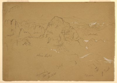 Zeichnung, Berg, Wady el-Arabah, 23. Februar 1868 von Frederic Edwin Church