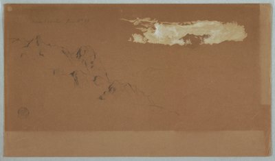 Zeichnung, Berge in der Nähe von Mocho, Ecuador, wahrscheinlich Mt. Chimborazo von Wolken umrahmt, 16. Juni 1857 von Frederic Edwin Church